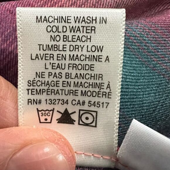 Cloth and stone Red plaid tie back long sleeve blouse top size small - Picture 6 of 7